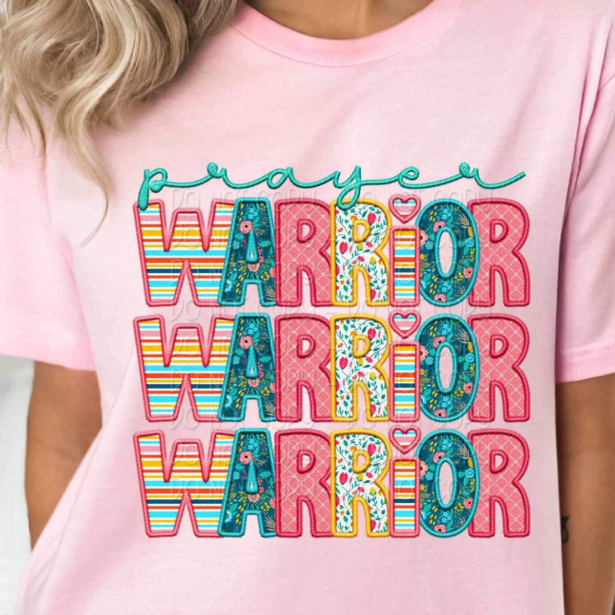 Prayer warrior stacked spring pattern 23999 DTF transfer