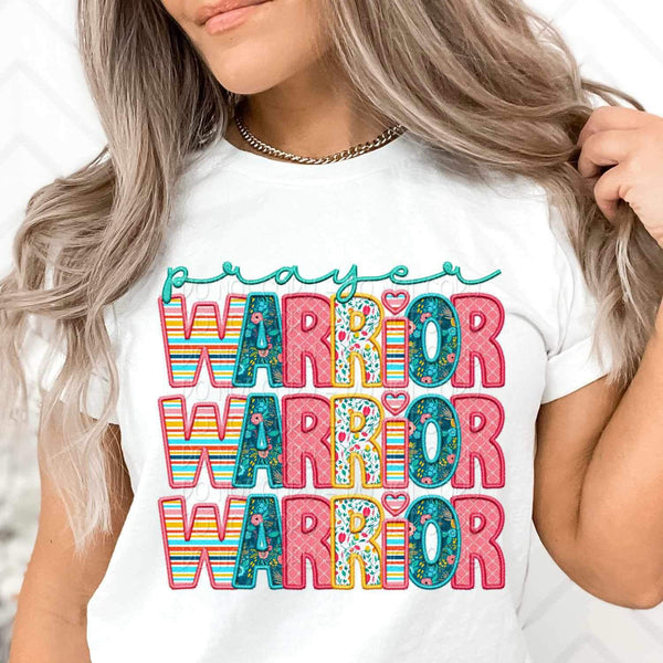 Prayer warrior stacked spring pattern 23999 DTF transfer