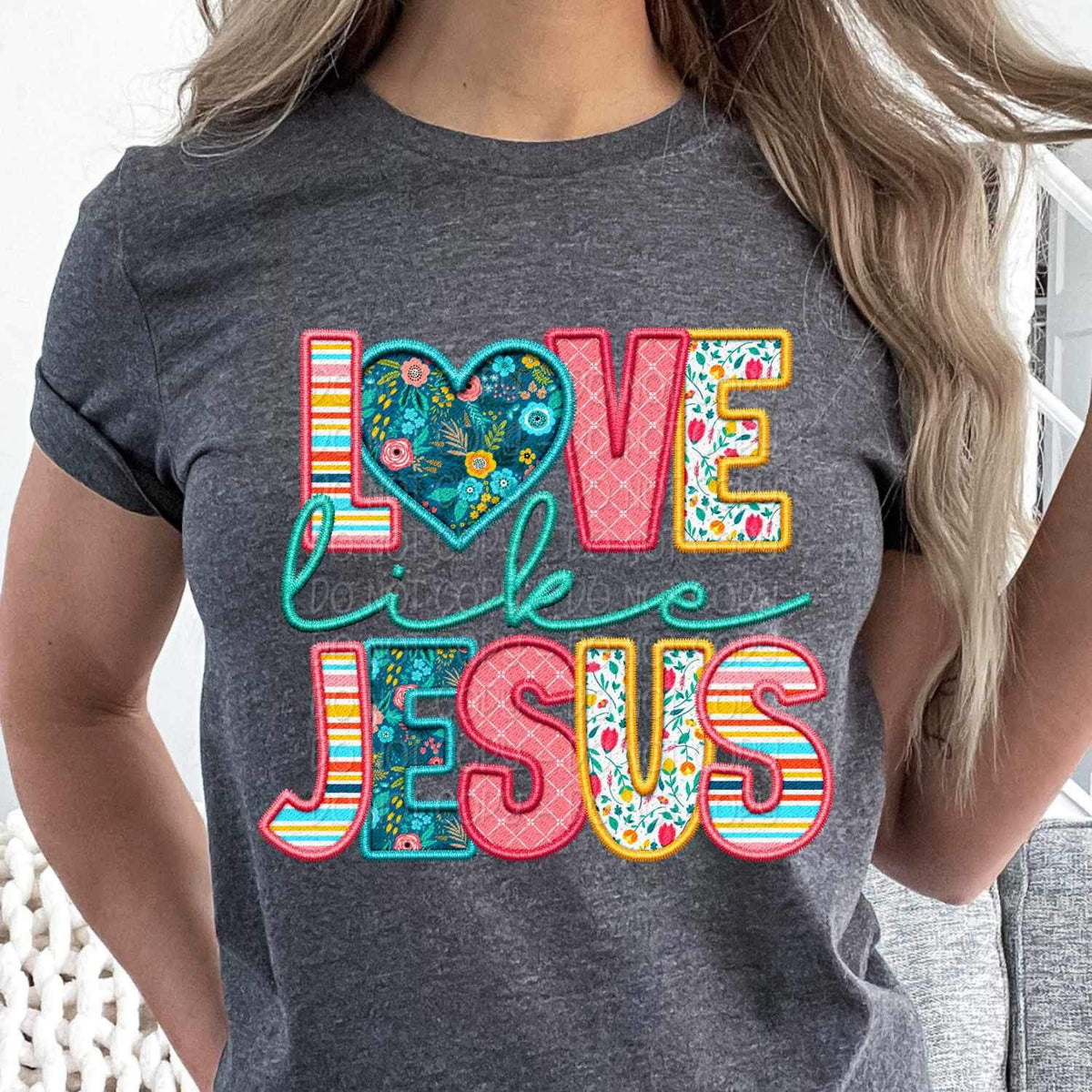 Love like jesus spring pattern 24000 DTF transfer