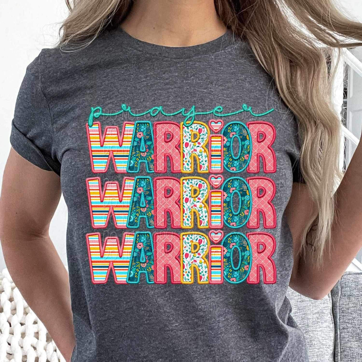 Prayer warrior stacked spring pattern 23999 DTF transfer