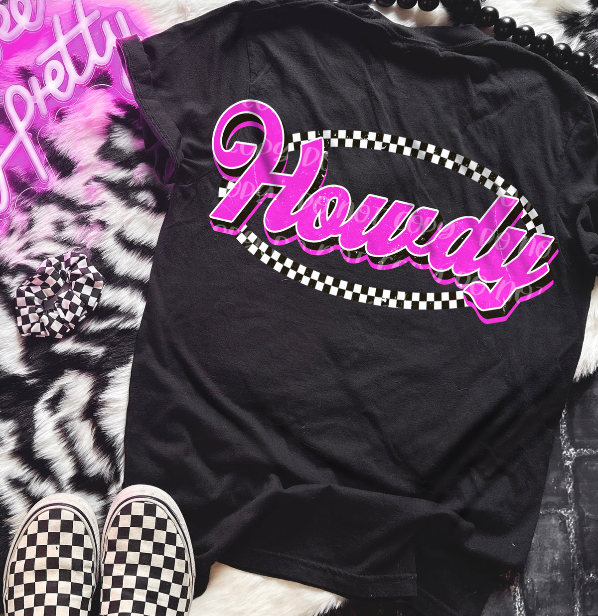 Howdy pink font (SWD) 33090 DTF transfer