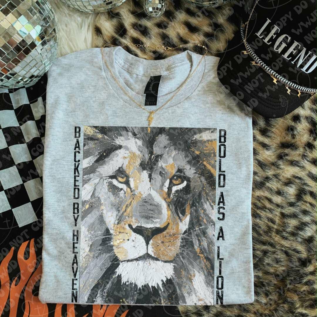 Backed By Heaven Lion (SSD) DTF TRANSFER