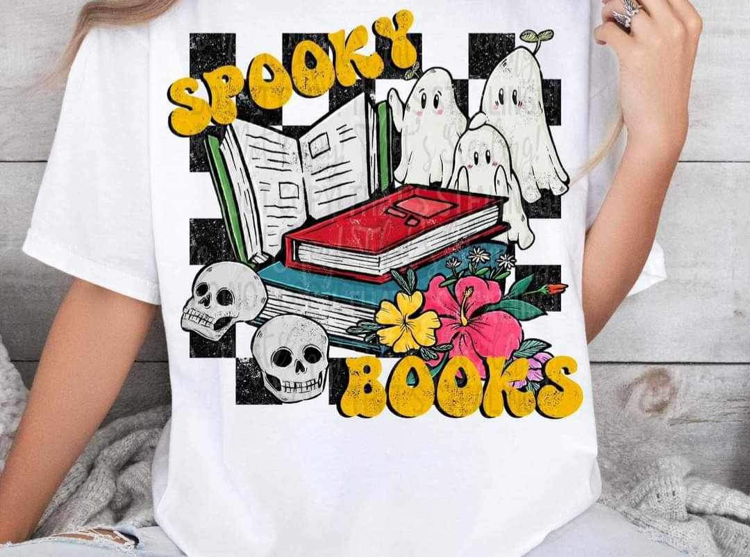 Spooky books ghosts 24002 DTF transfer