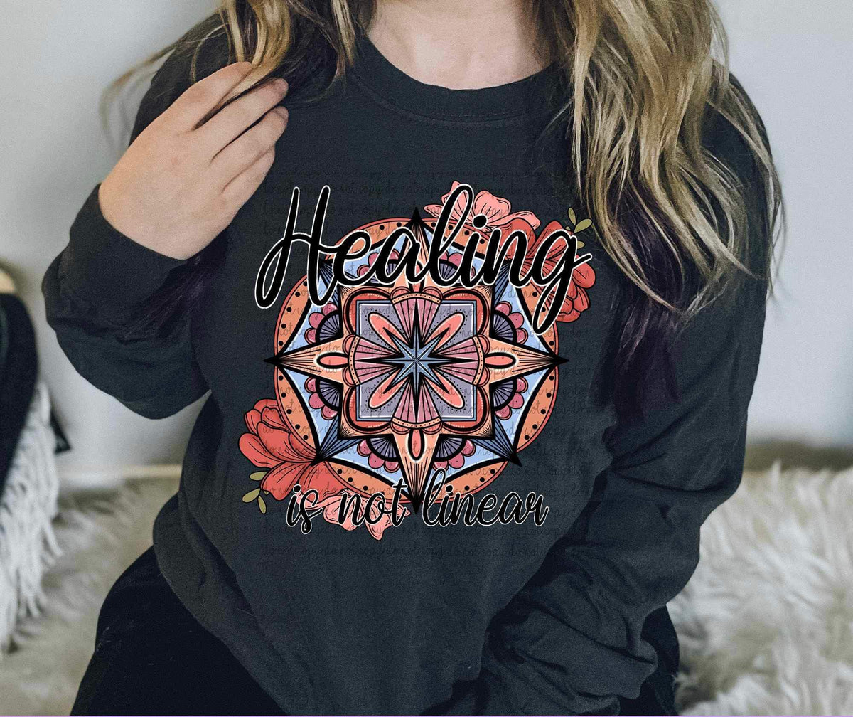 Healing is not linear (colorful compass) 9272 DTF TRANSFERS
