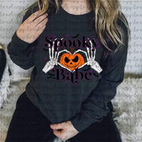 Spooky babe (skellie heart with pumpkin) 9339 DTF TRANSFERS