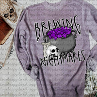 Brewing nightmares (cauldron, skull, candle) 9333 DTF TRANSFER