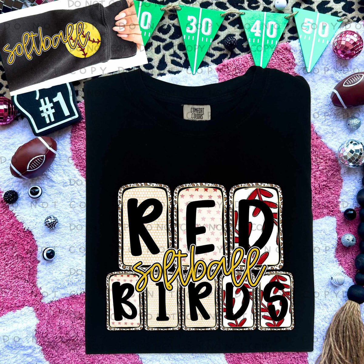 Red birds Softball FRONT (Caplinger) 82759 DTF transfer