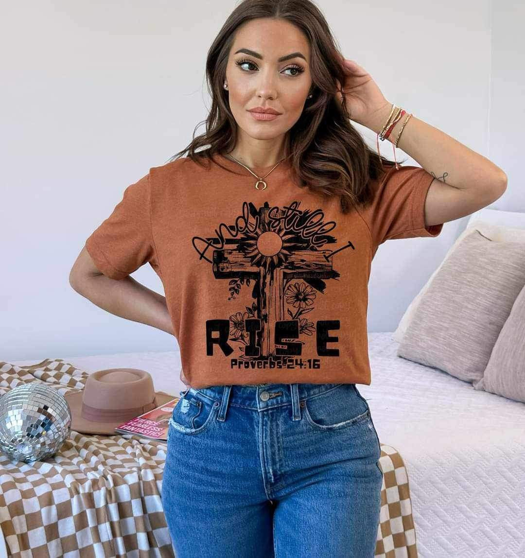 And still i rise cross BLACK 24088 DTF transfer