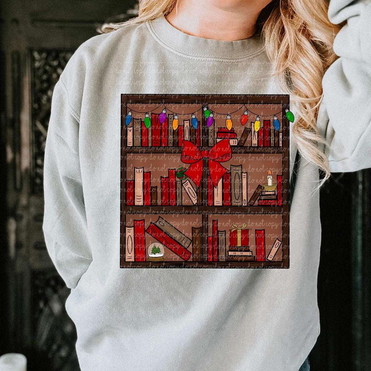 Christmas themed bookshelf 9299 DTF TRANSFERS