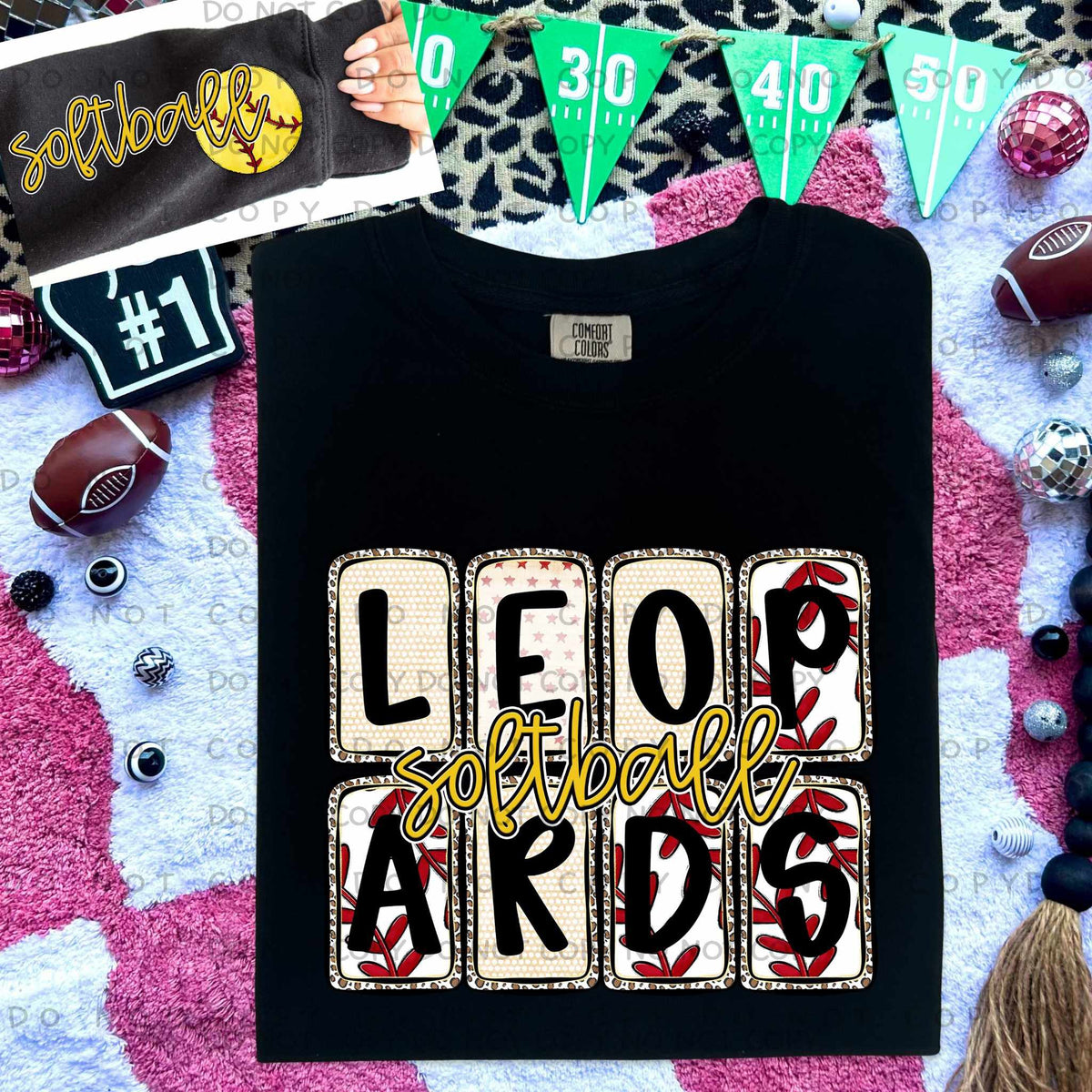 Leopards Softball FRONT (caplinger) 82641 DTF transfer