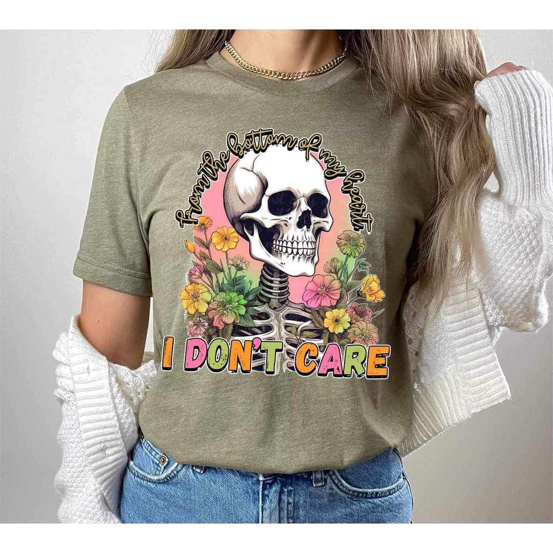 From the bottom of my heart i dont care skull 24103 DTF transfer