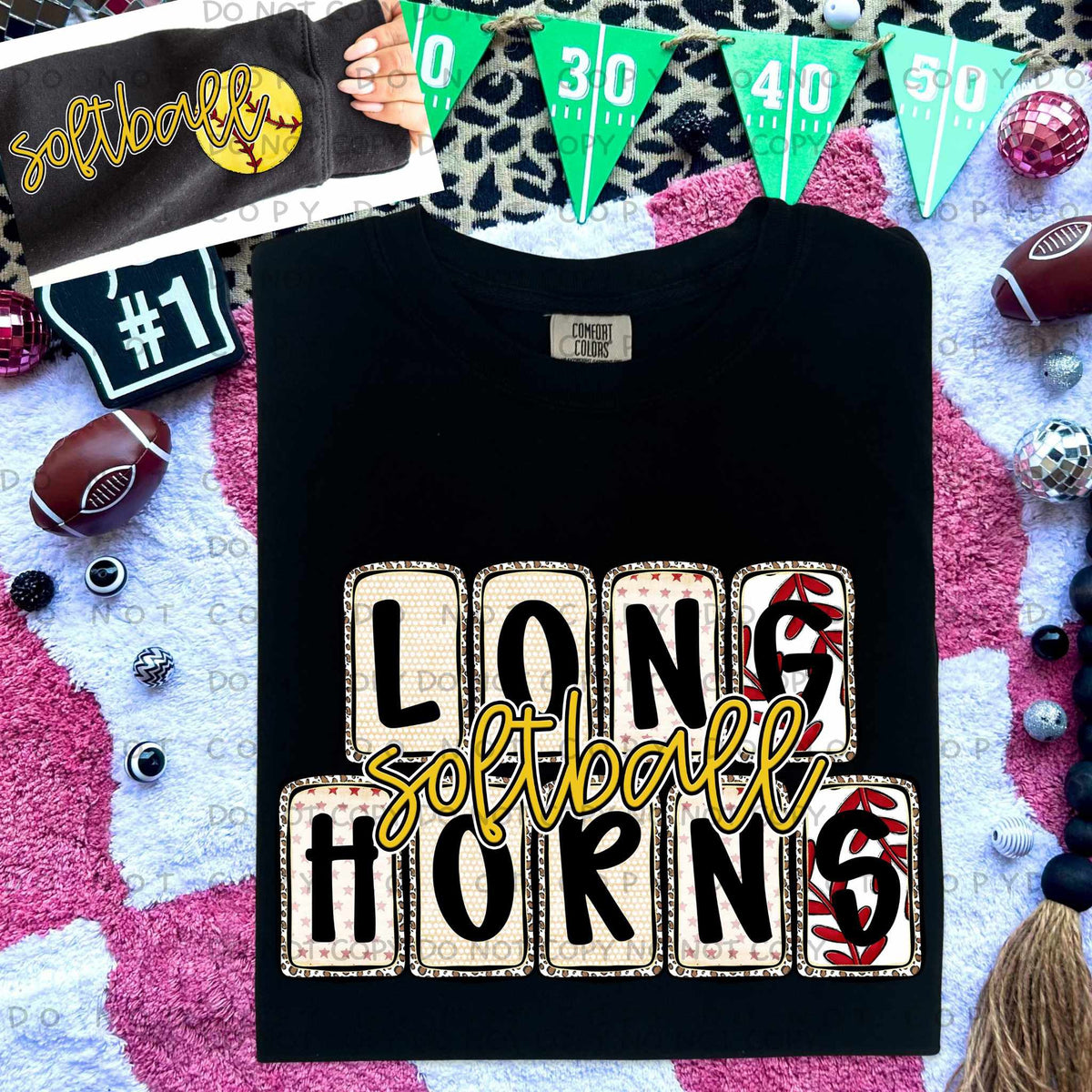 Longhorns Softball FRONT (caplinger) 82639 DTF transfer