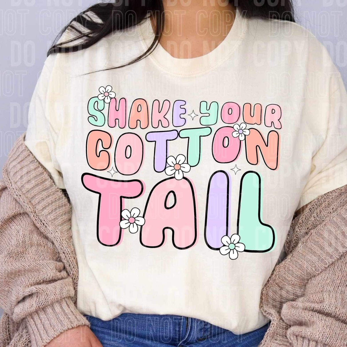 Shake your cottontail pastel 24110 DTF transfer