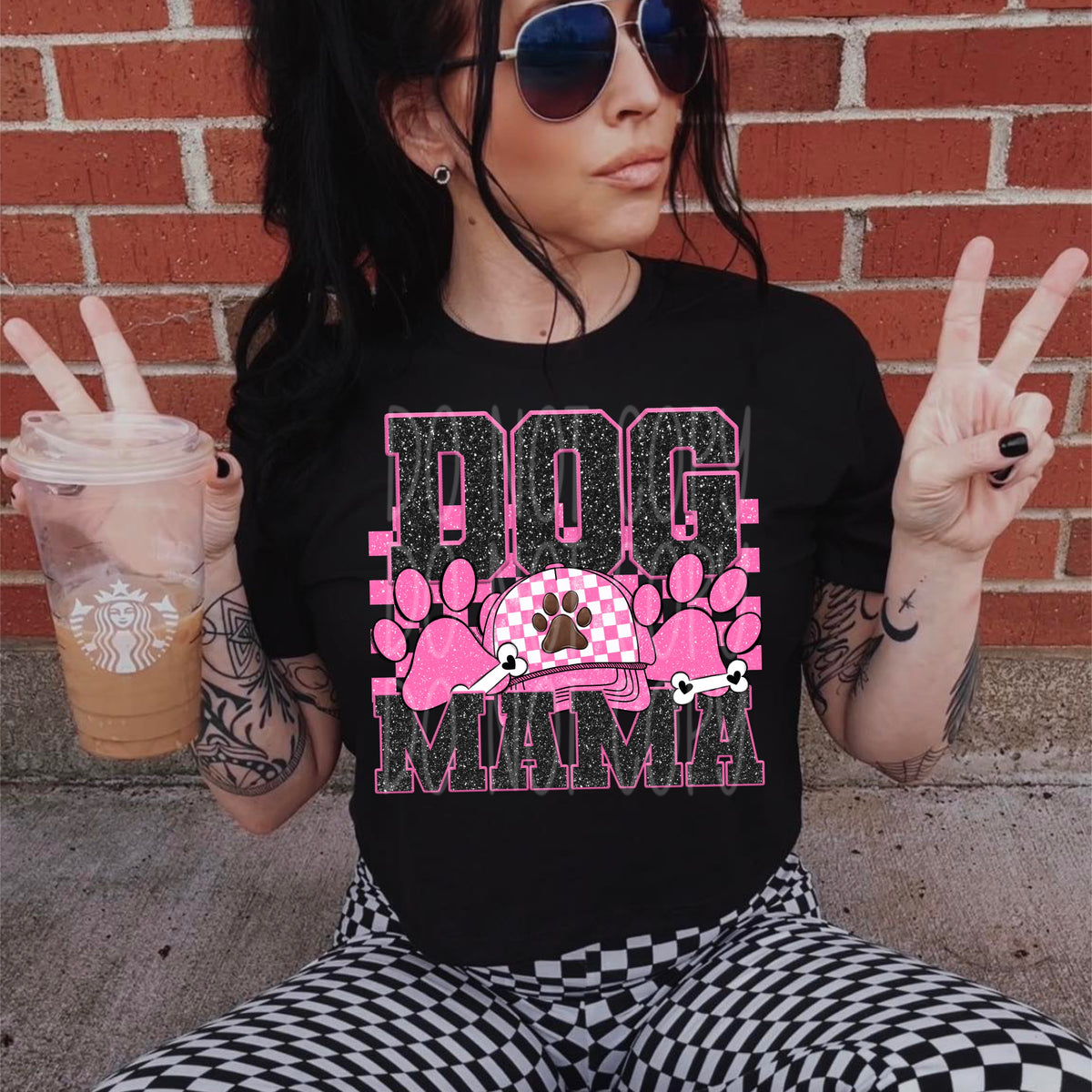 Dog mama pink paws and hat (VIRGO) 33251 DTF transfer