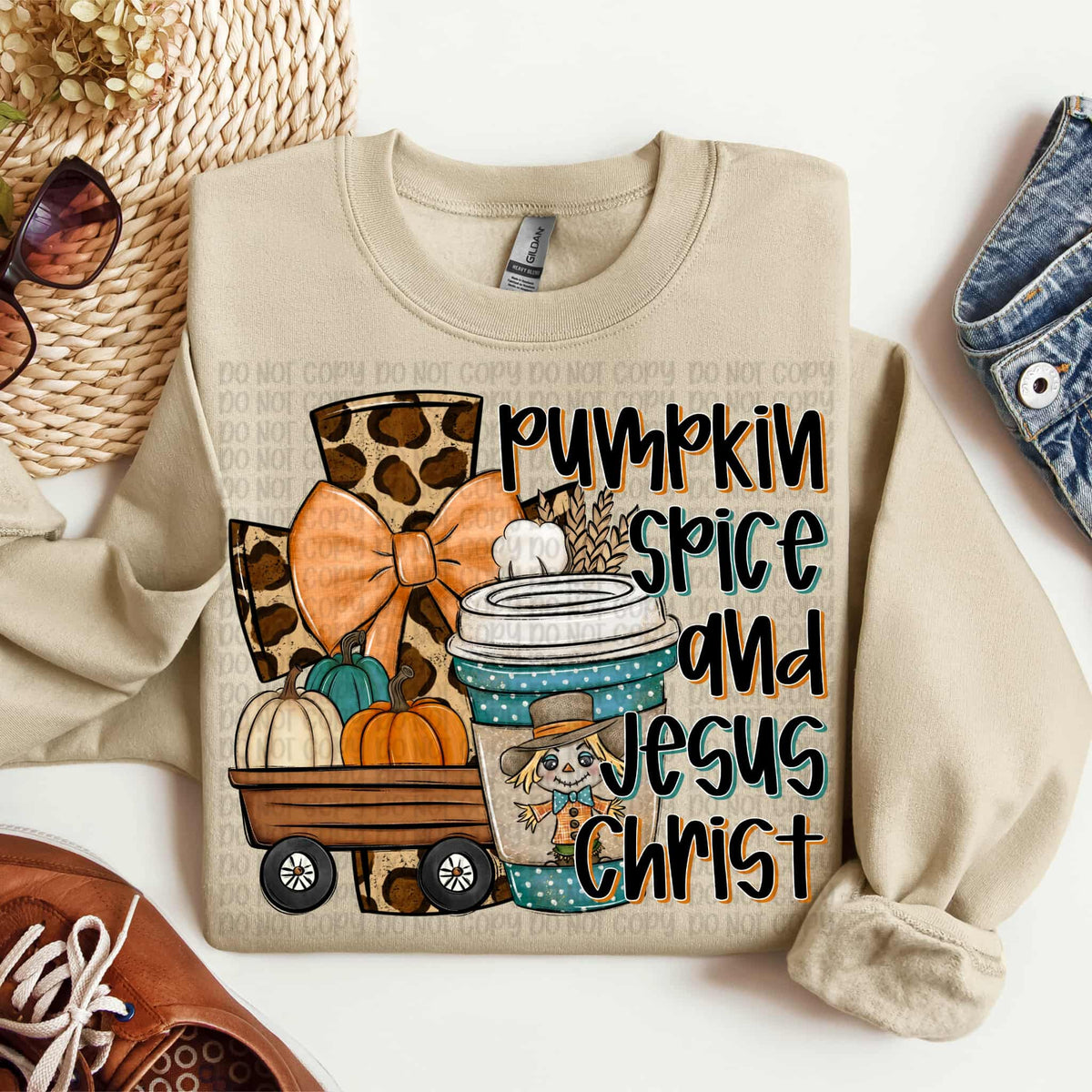 Pumpkin Spice and Jesus Christ (VP) DTF transfer