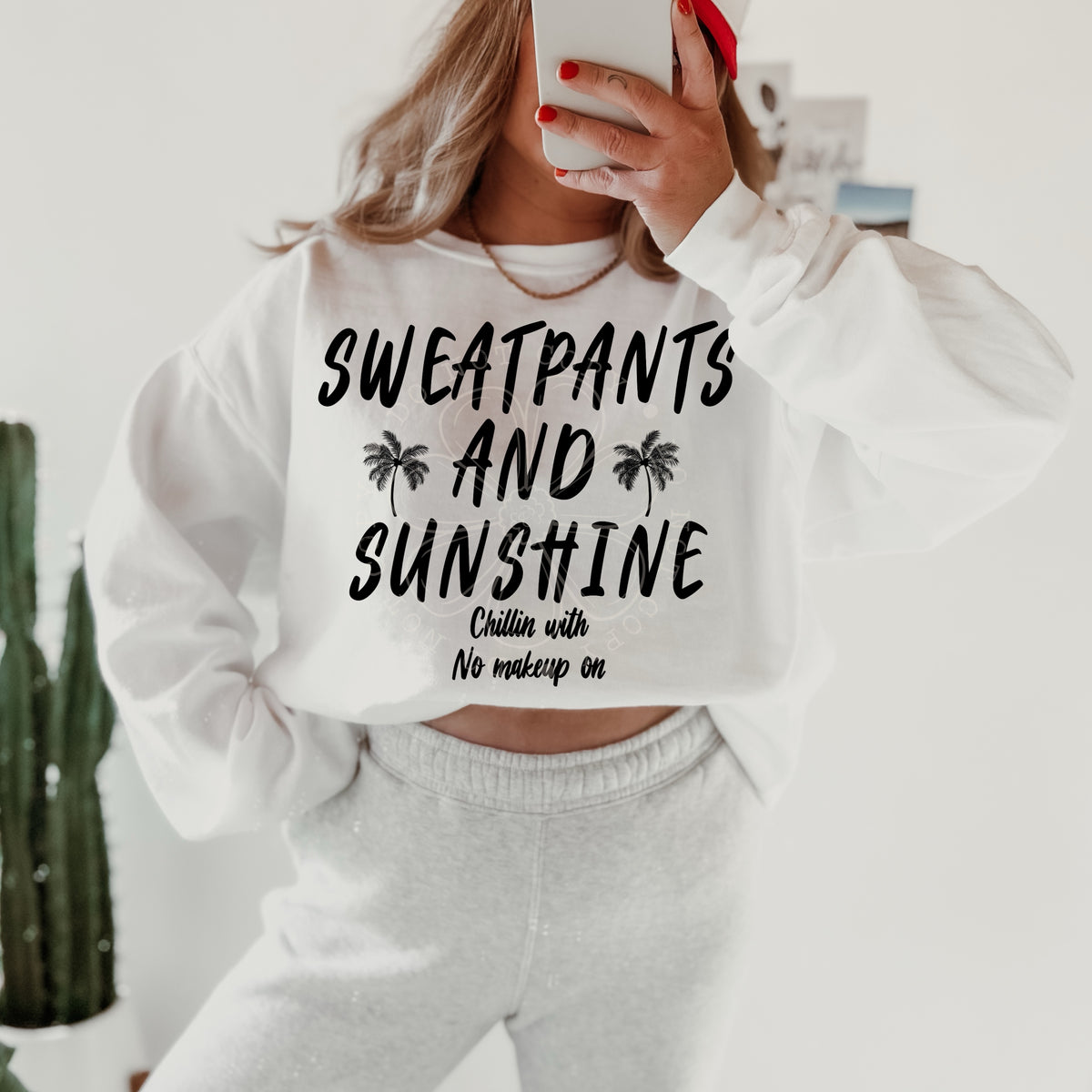 Sweatpants and sunshine chillin with no makeup on BLACK (VIRGO) 33201 DTF transfer