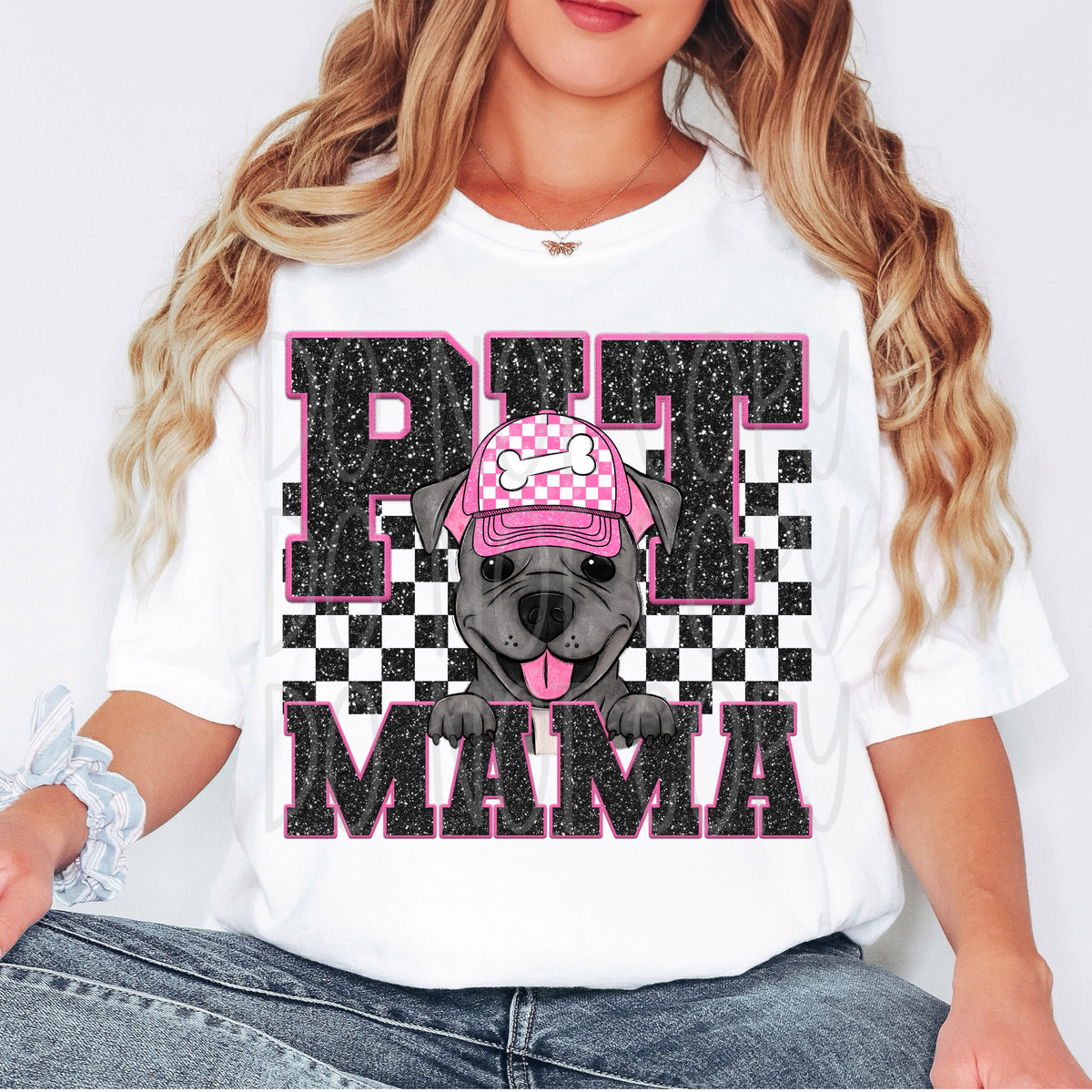 Pit mama black checkered (VIRGO) 33236 DTF transfer