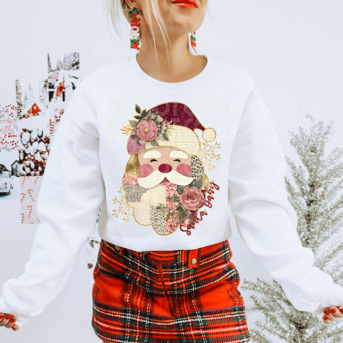 Floral Santa Baby (PH) DTF transfer