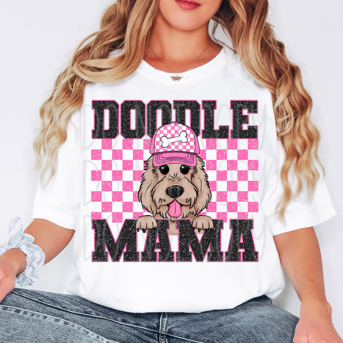 Doodle mama pink checkered (VIRGO) 33240 DTF transfer