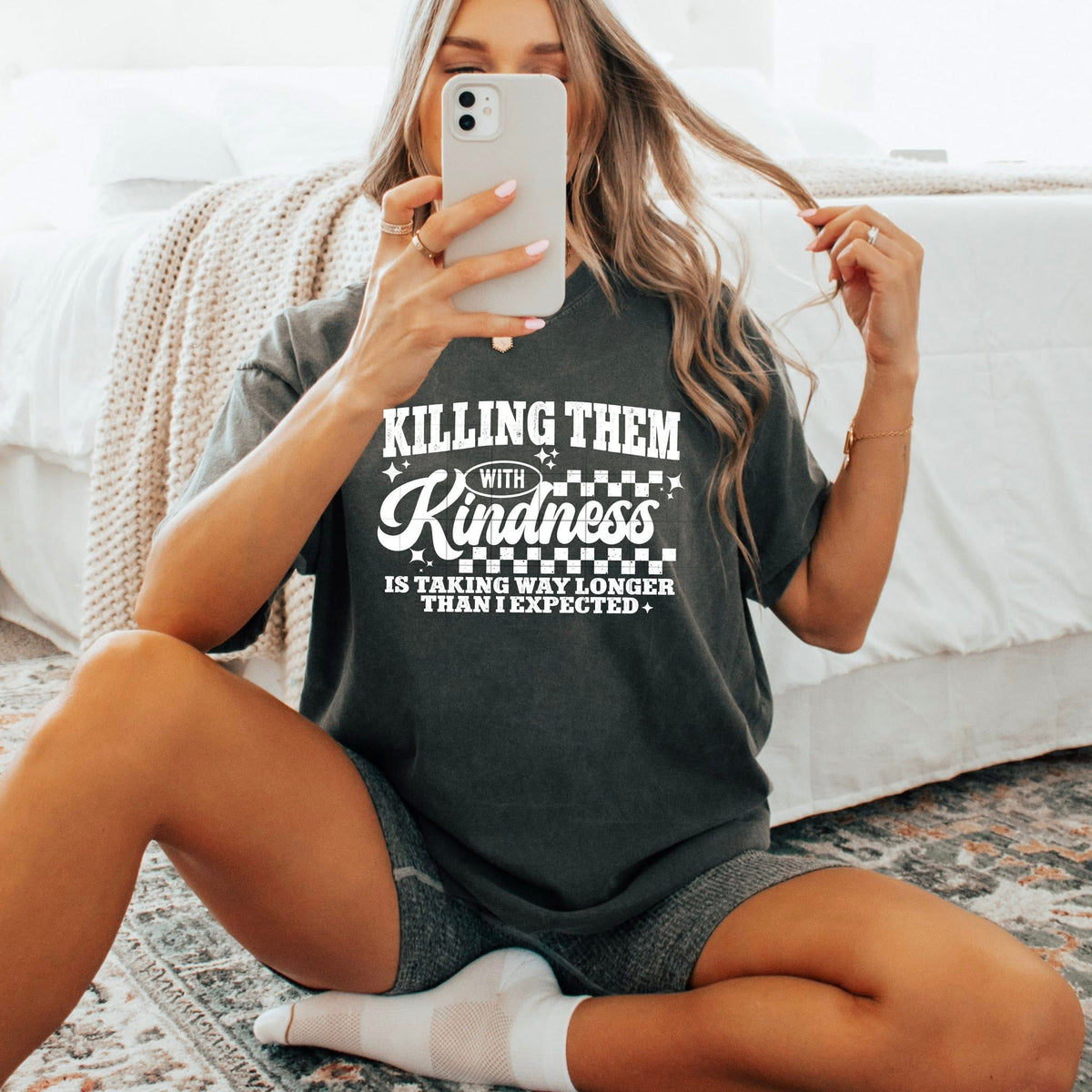 Killing them with Kindness WHITE CSC DTF transfer