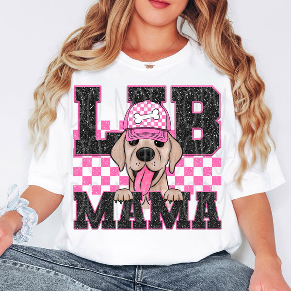 Lab mama pink checkered (VIRGO) 33232 DTF transfer