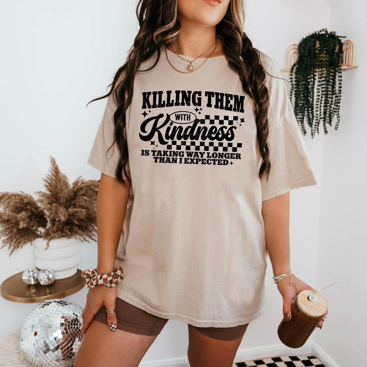Killing them with Kindness BLACK CSC DTF transfer