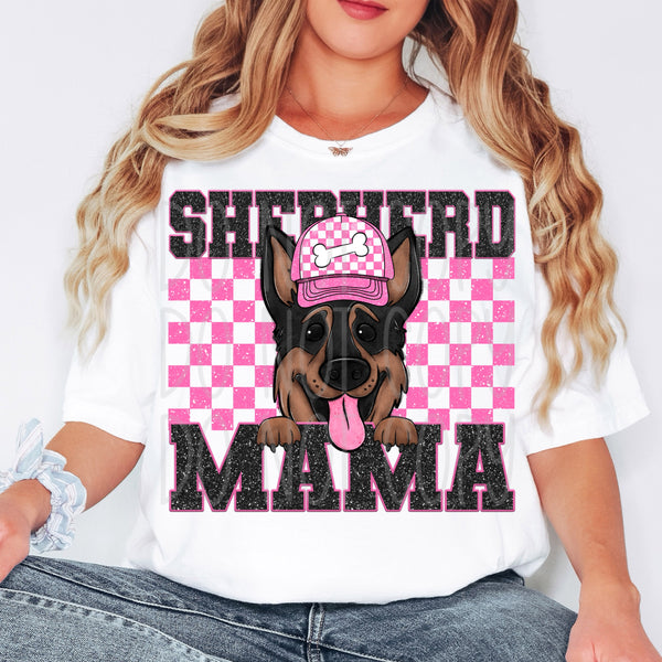 Shephard mama pink checkered (VIRGO) 33231 DTF transfer