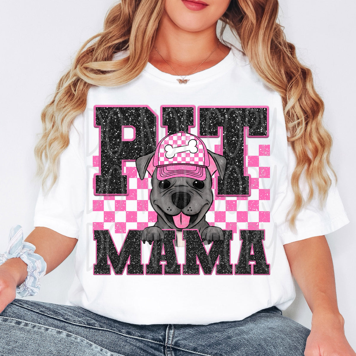 Pit mama pink checkered (VIRGO) 33237 DTF transfer