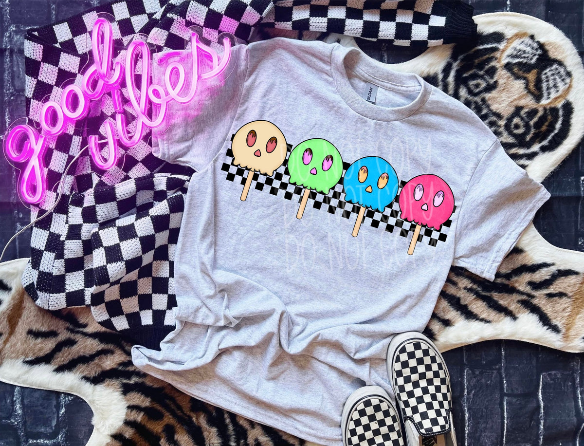 Ghost popsicles black checkered (VIRGO) 33197 DTF transfer