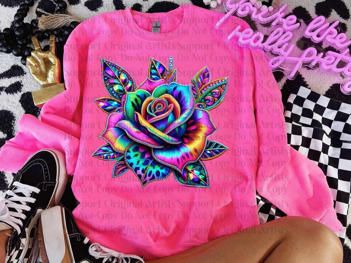 Holographic rose (GWD) 52835 DTF transfer