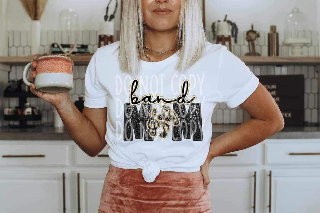 Band mom (glittery with music notesl) 9350 DTF TRANSFER