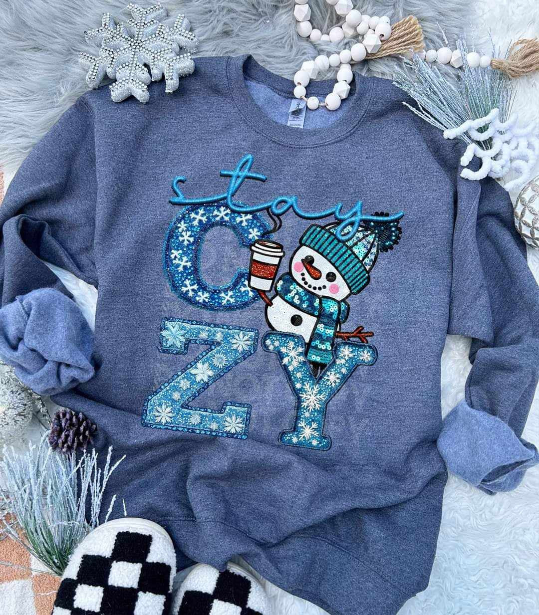 Stay cozy stacked blue (PH) 65626 DTF transfer