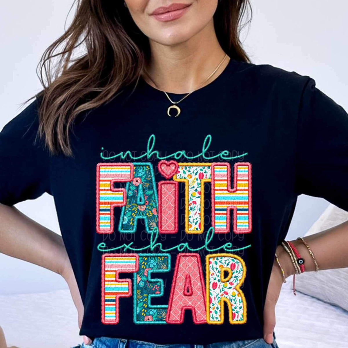 Inhale faith exhale fear spring pattern 24193 DTF transfer