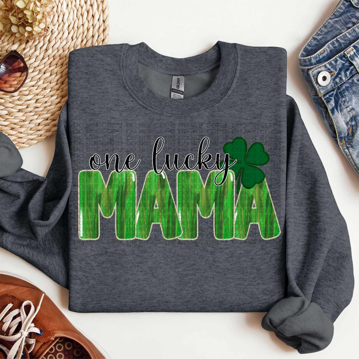 One lucky mama brushstroke (VP) 82822 DTF transfer