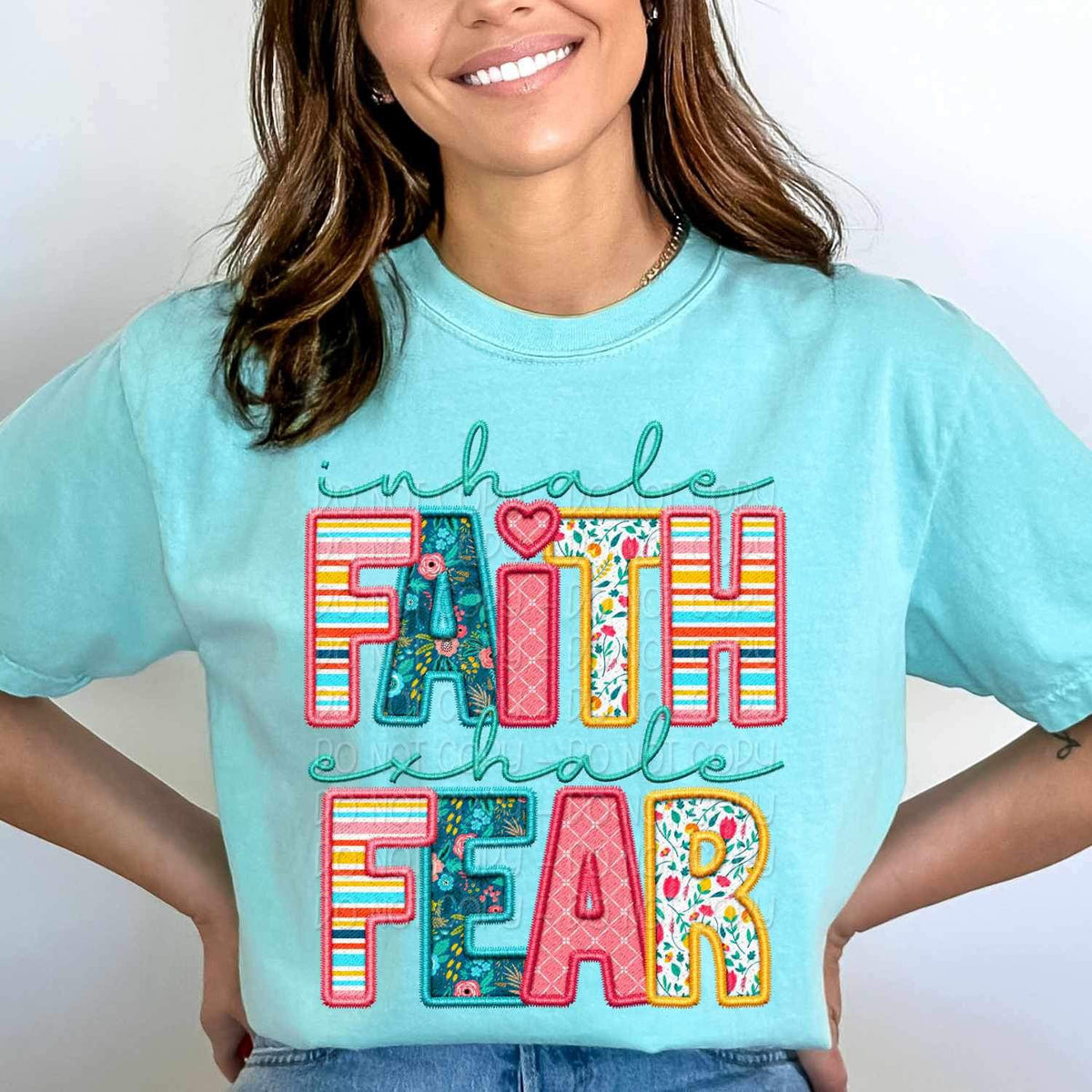 Inhale faith exhale fear spring pattern 24193 DTF transfer