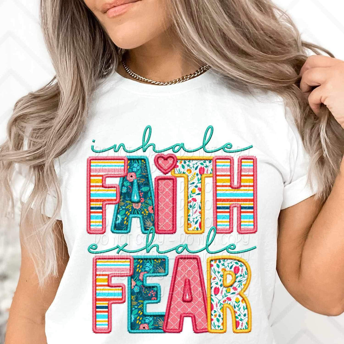 Inhale faith exhale fear spring pattern 24193 DTF transfer