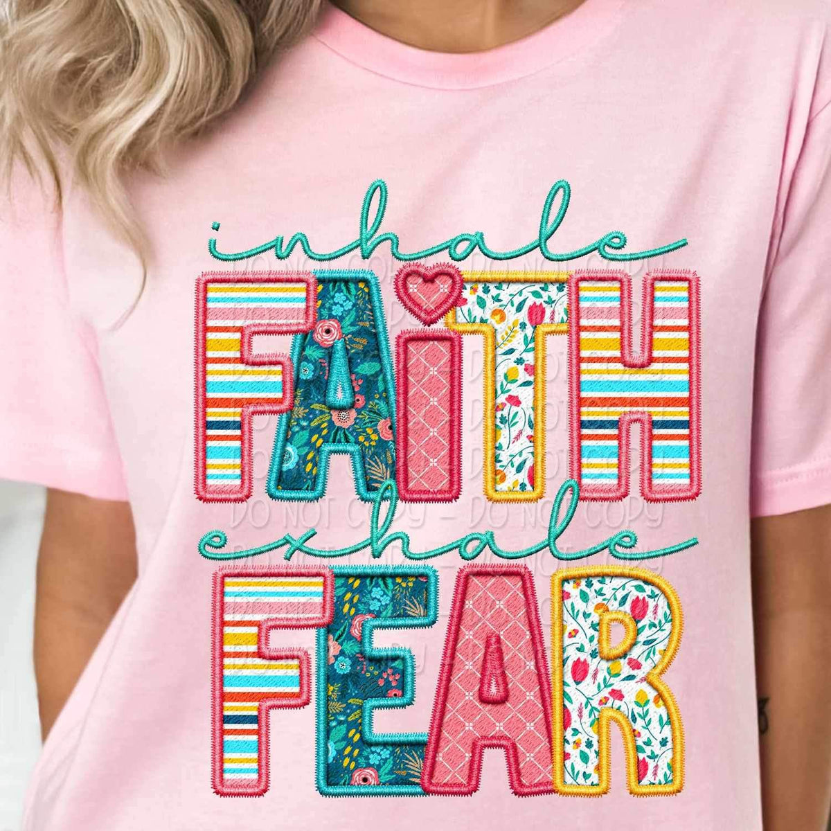 Inhale faith exhale fear spring pattern 24193 DTF transfer