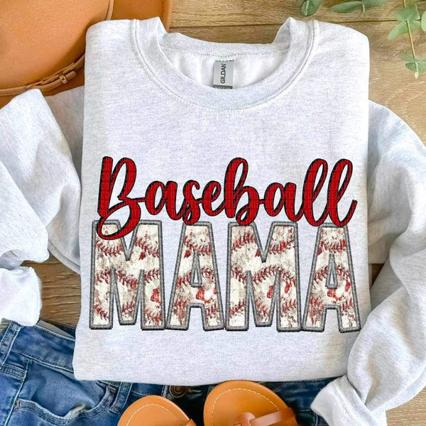 Baseball mama white and red 24195 DTF transfer