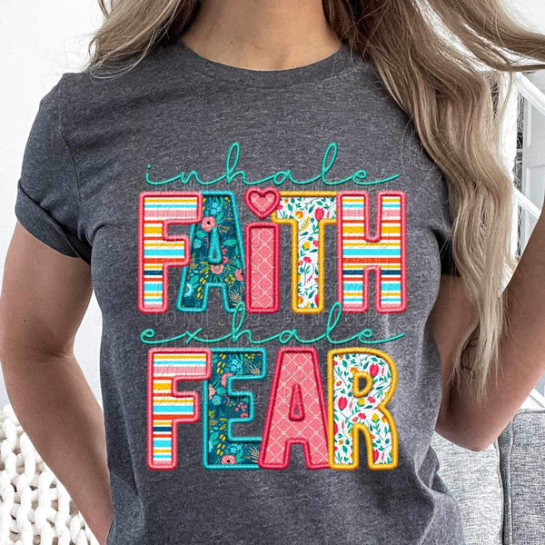 Inhale faith exhale fear spring pattern 24193 DTF transfer