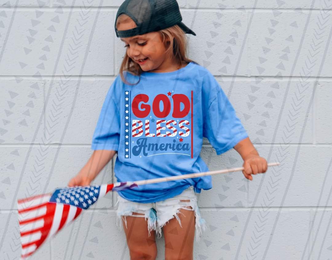 God bless America 33397 DTF transfer