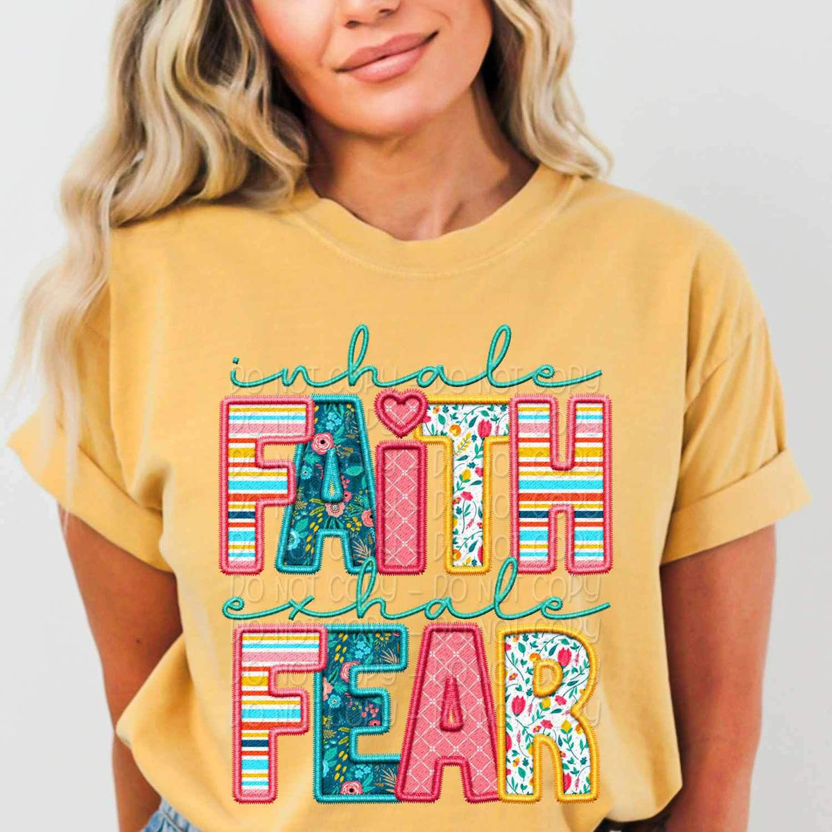 Inhale faith exhale fear spring pattern 24193 DTF transfer