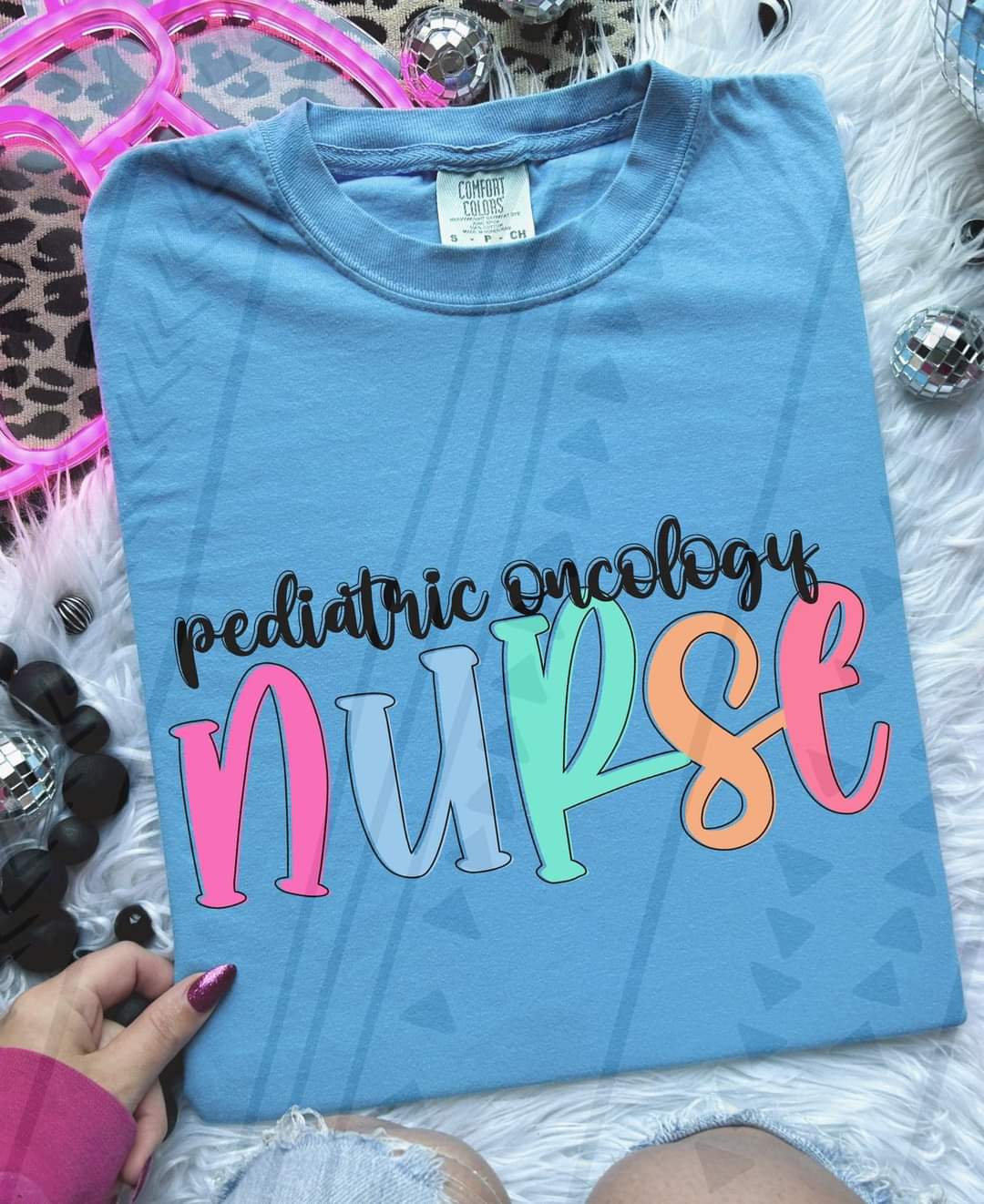 Pediatric oncology nurse colorful 33370 DTF transfer