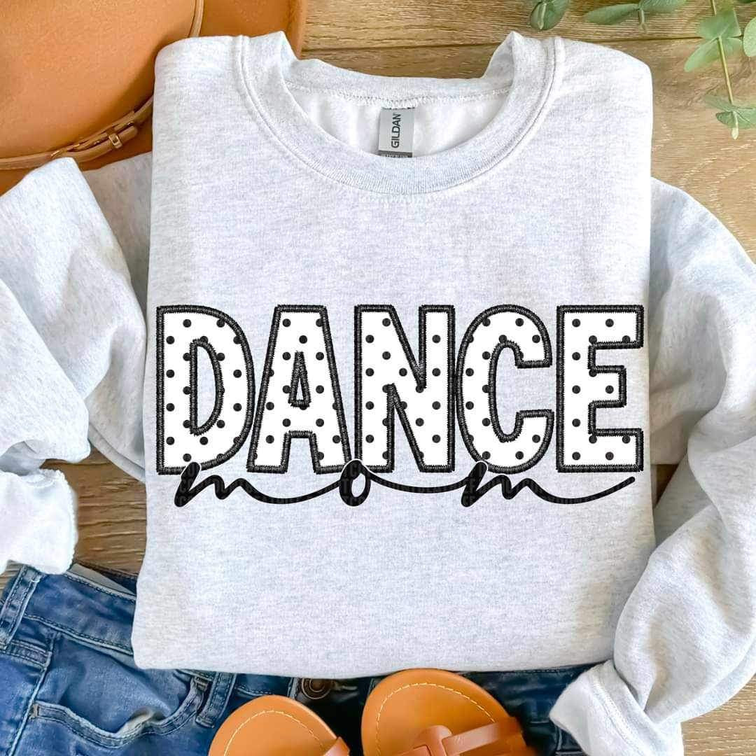Dance mom dotted WHITE background 24205 DTF transfer