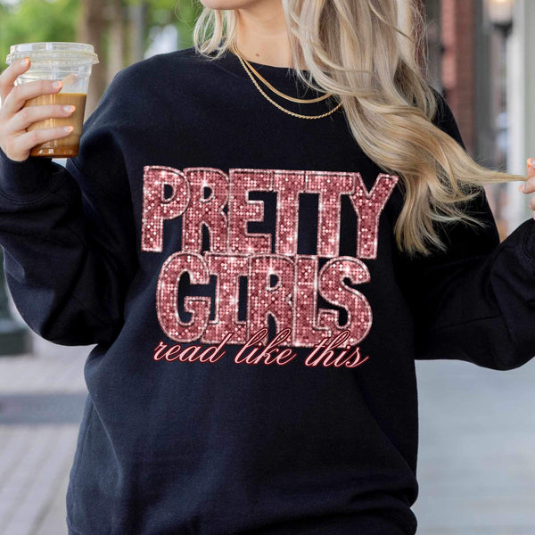 Pretty girls read like this sequin (CITY) 24256 DTF transfer