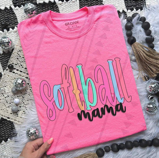 Softball mama colorful 33383 DTF transfer