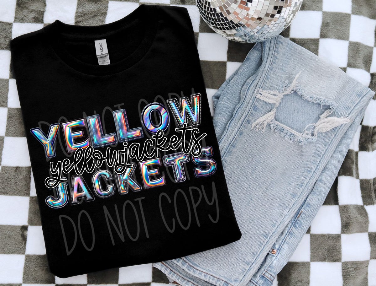 Yellow jackets holographic 45227 DTF transfers