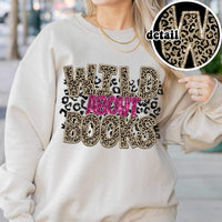 Wild about books leopard and PINK (CITY) 24252 DTF transfer