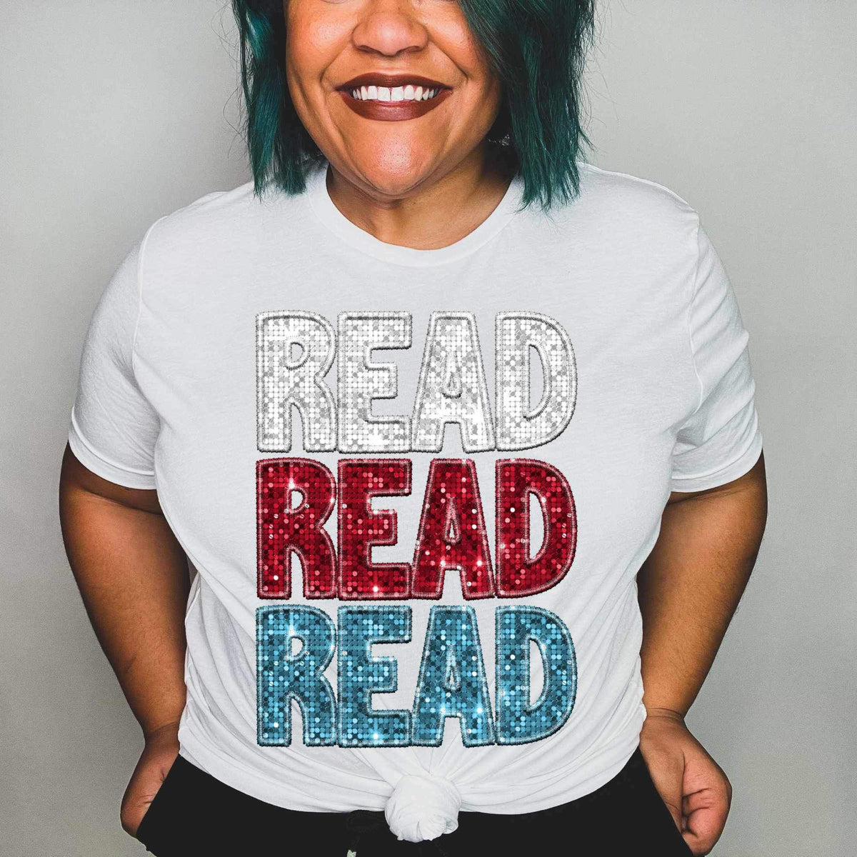 Read stacked white red blue (CITY) 24246 DTF transfer