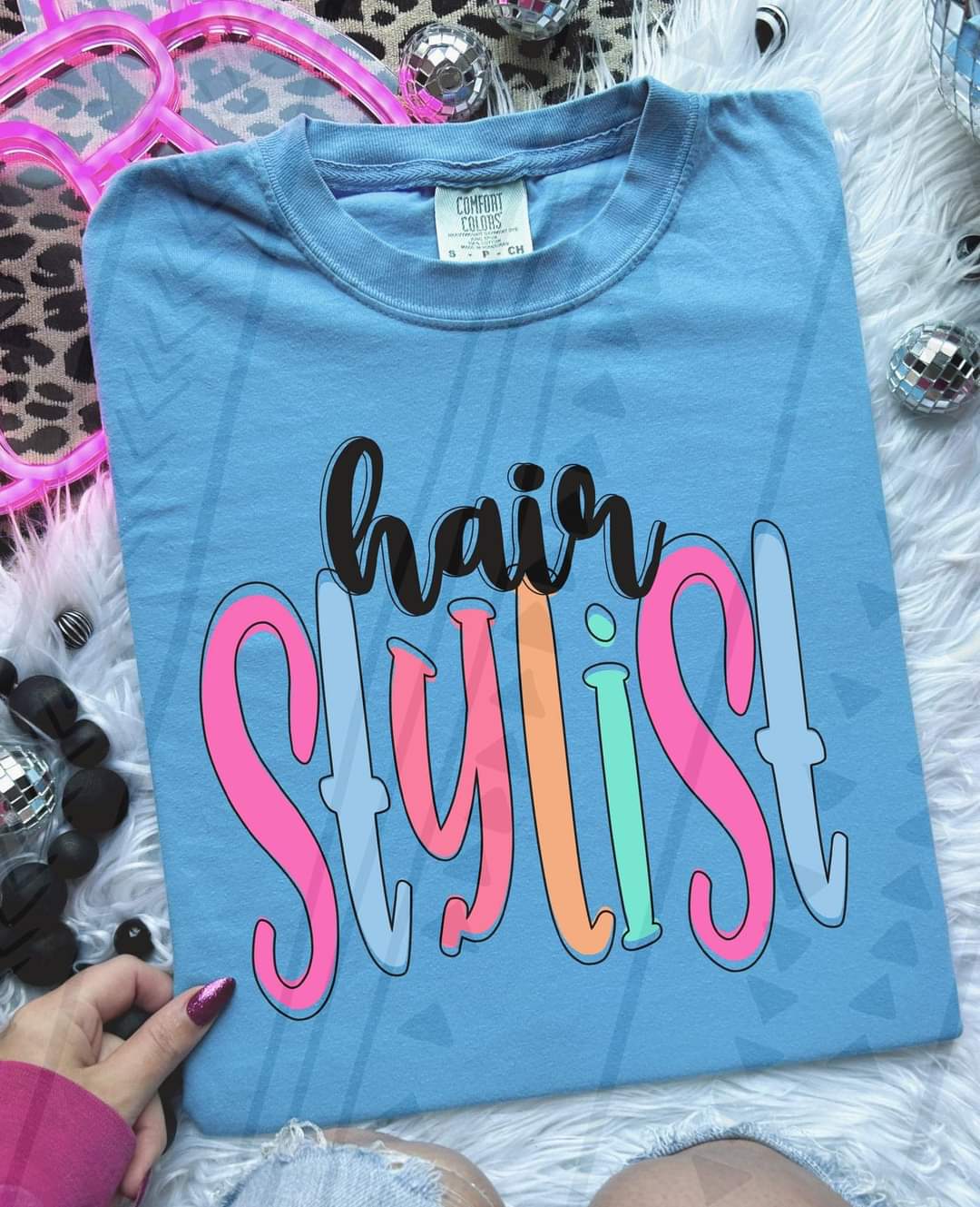 Hair stylist colorful 33349 DTF transfer