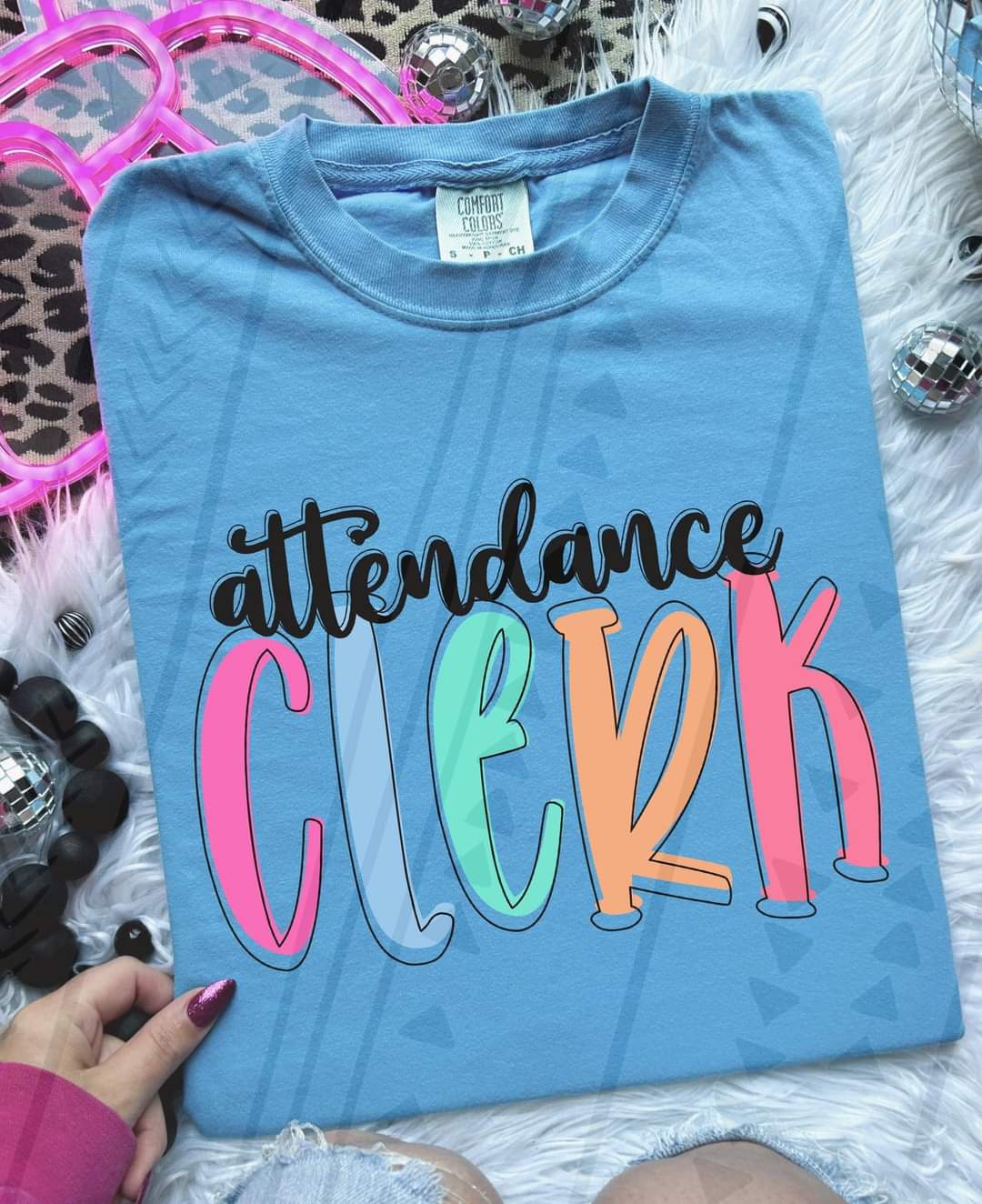 Attendance clerk colorful 33347 DTF transfer